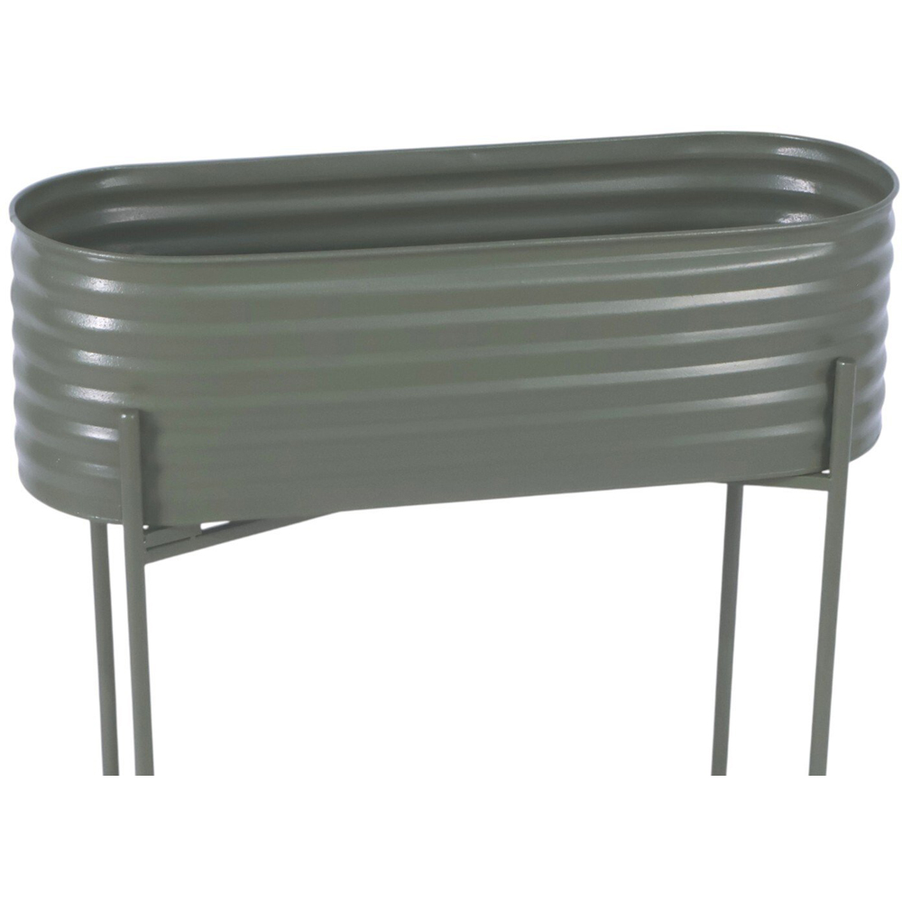 Ornate Oval Planter on Stand Grey Image 3