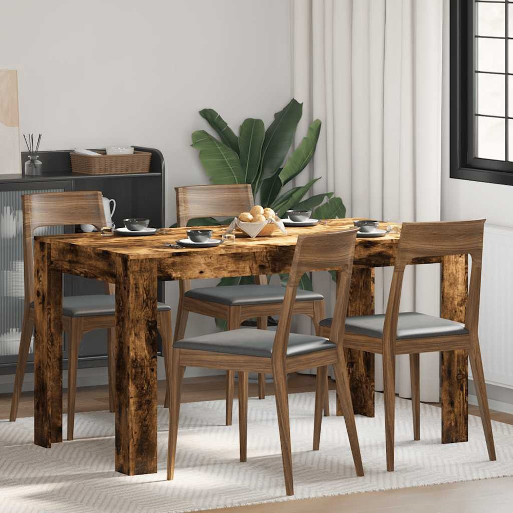 Walplus 6 Seater Dining Table Smoked Oak Image 3