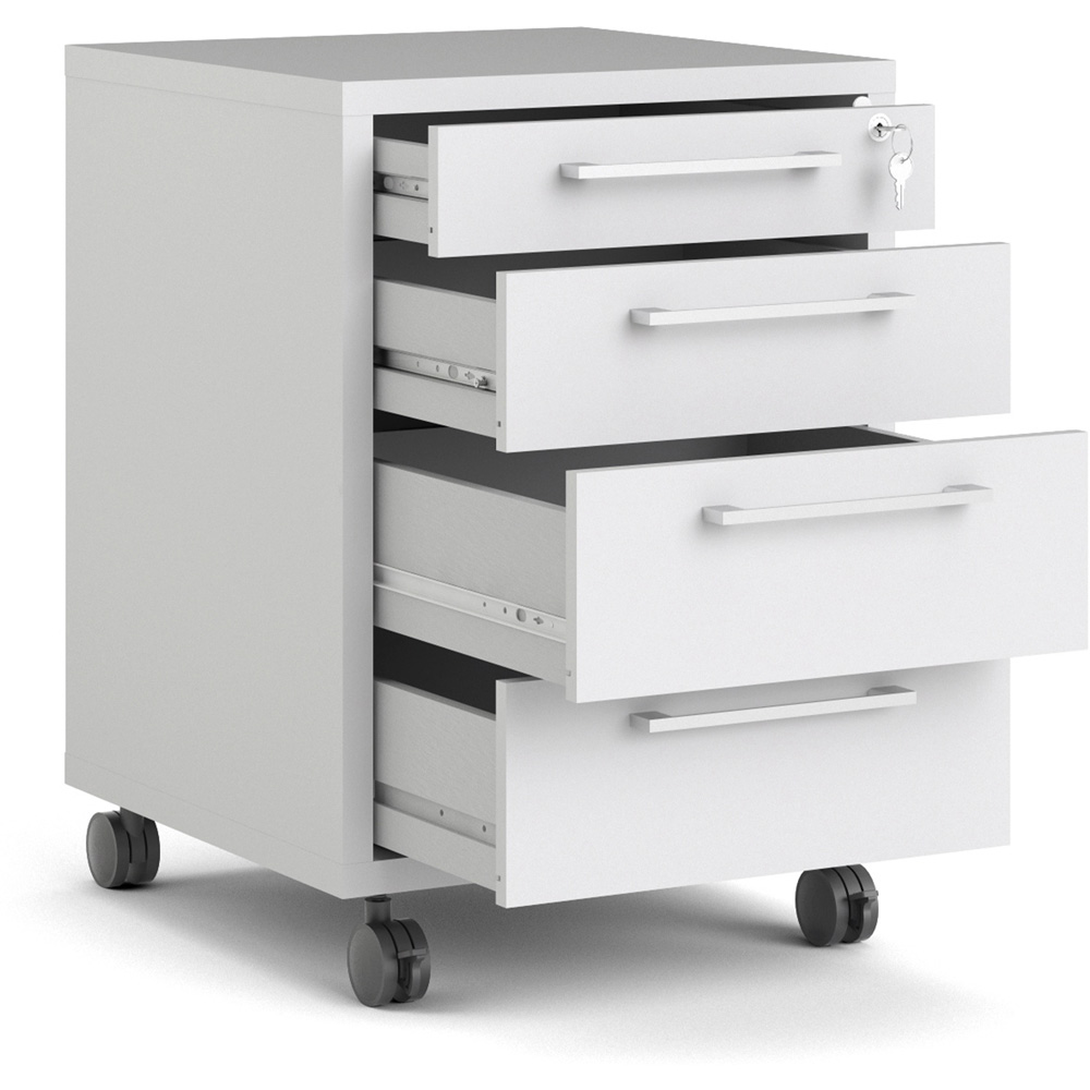 Furniture To Go Prima White 4 Drawer Mobile Cabinet Image 4