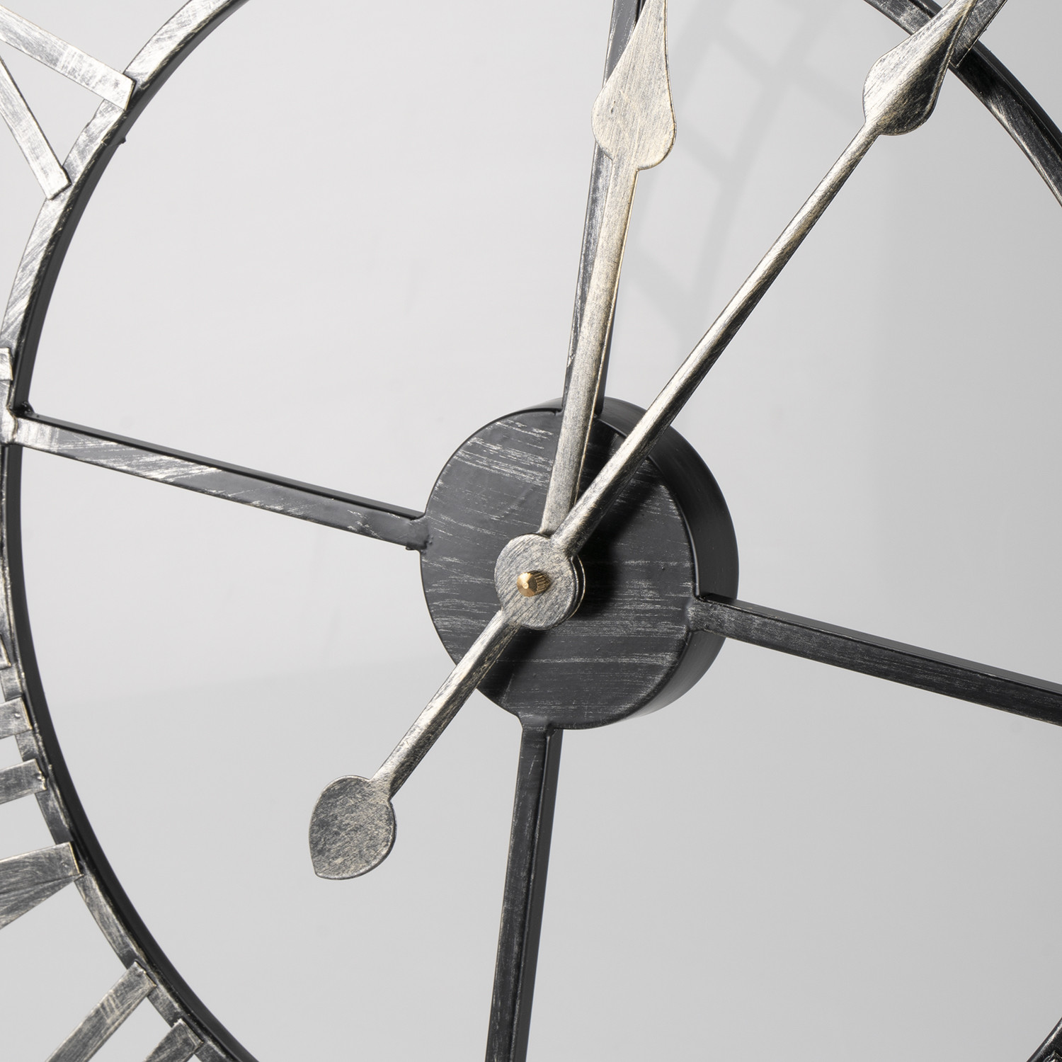 Opulence Black and Gold Roman Numeral Round Wall Clock 70cm Image 2