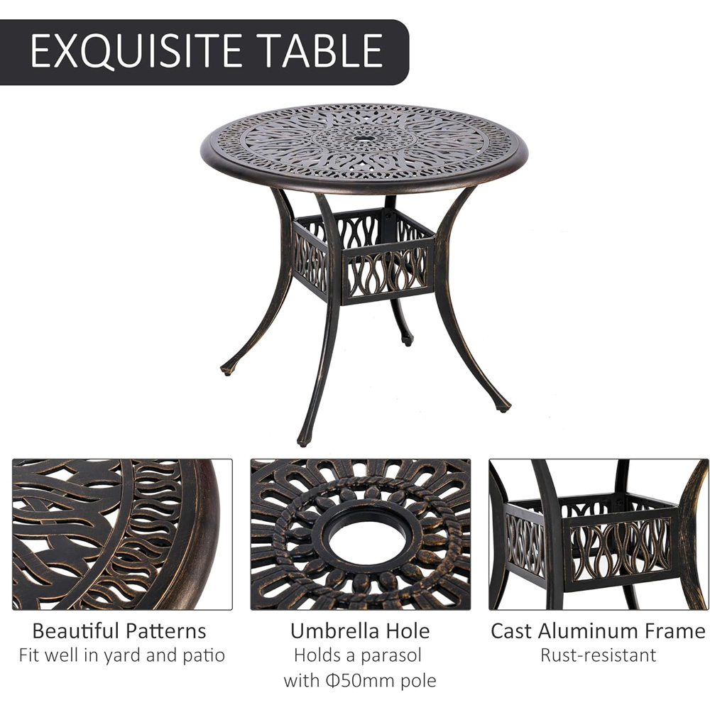 Outsunny 4 Seater Cast Aluminium Outdoor Dining Set Image 7