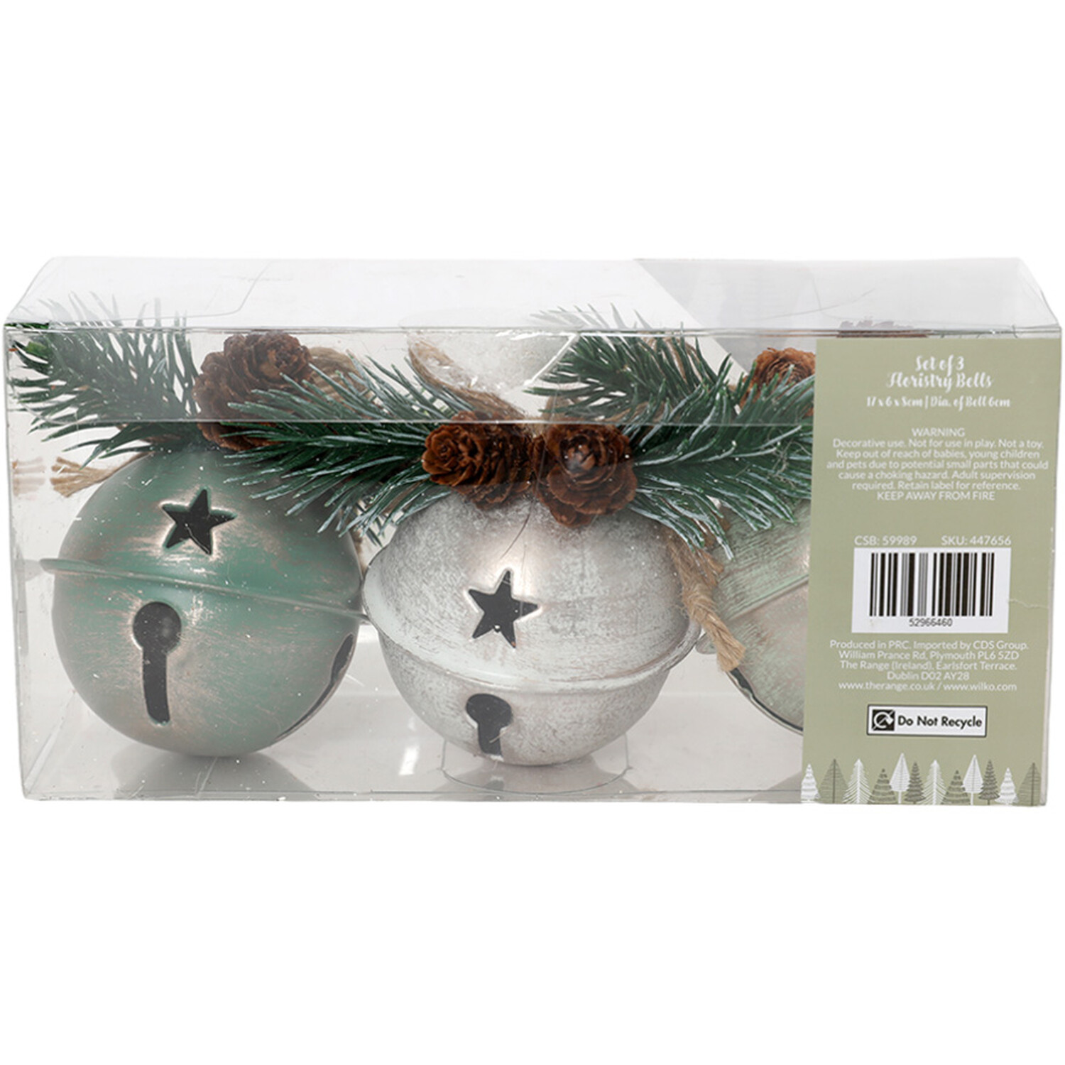 Set of 3 Floristry Bells Multicolour Image 2