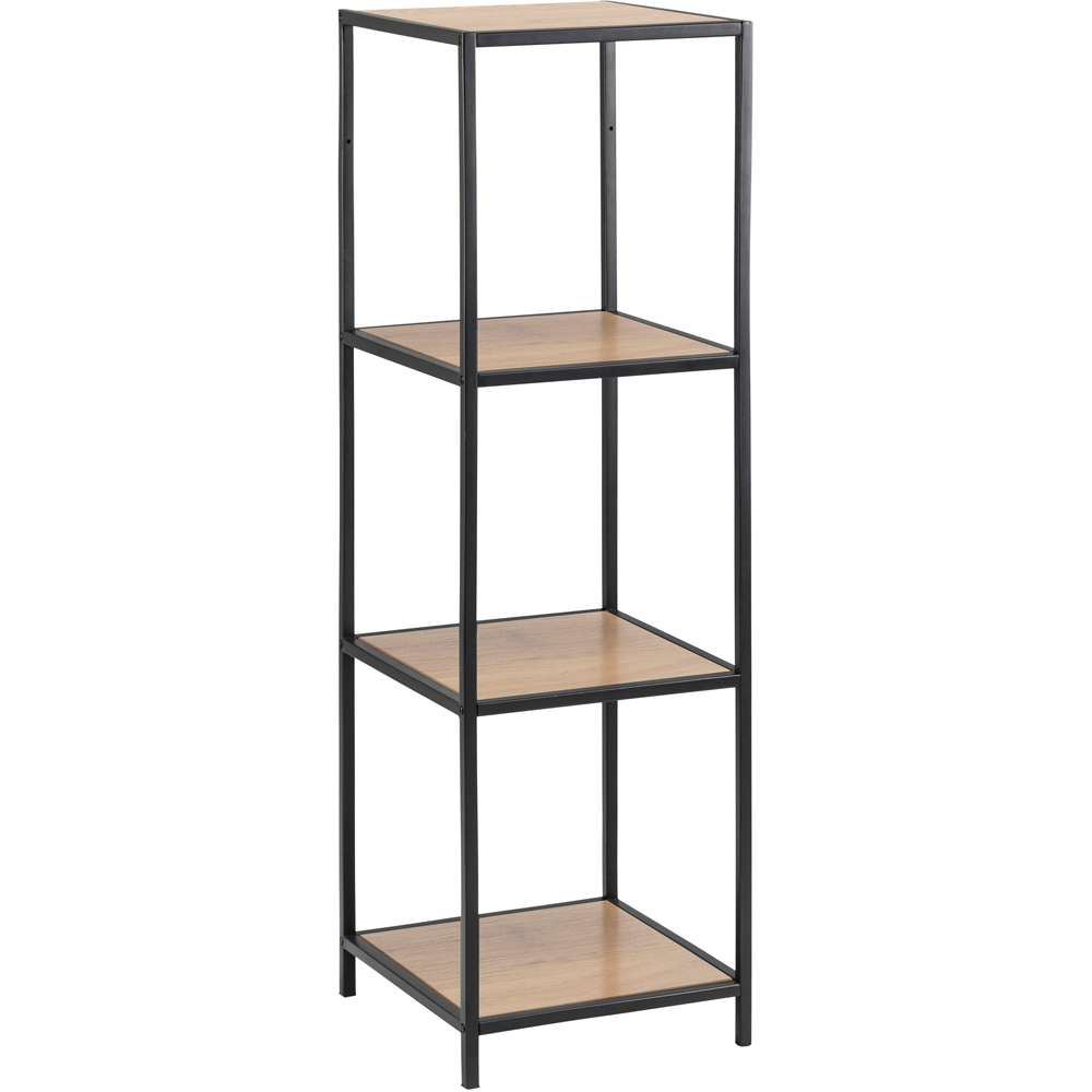 Furniture To Go Seaford Black and Oak 3 Shelf Narrow Bookcase Image 5