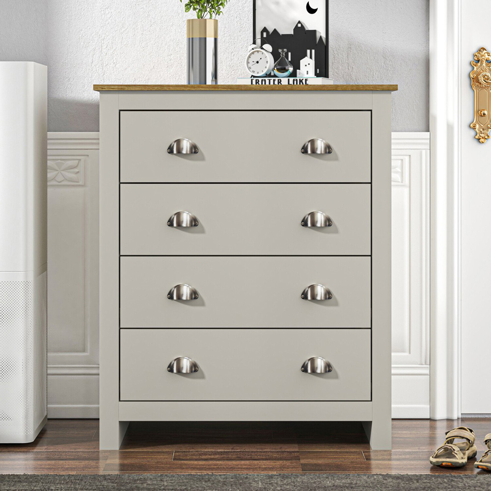 Lexington 4 Drawer Grey Chest of Drawers Image 4