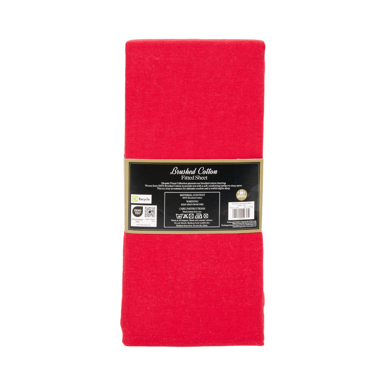 Cosy Brushed Cotton Fitted Sheet Red Superking Image 3