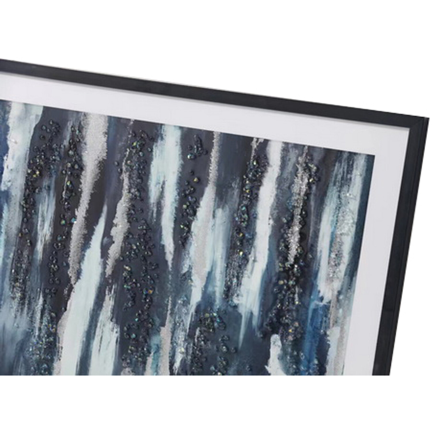 Dark Blue Jewelled Framed Art - Dark Blue Image 4