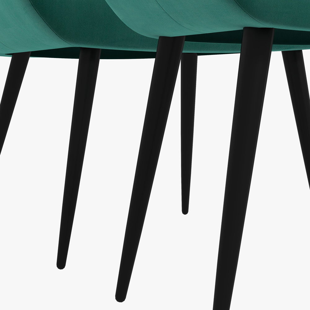 HOMCOM Armless Accent Chair with Footstool Set with Pillow and Steel Legs Green Image 8