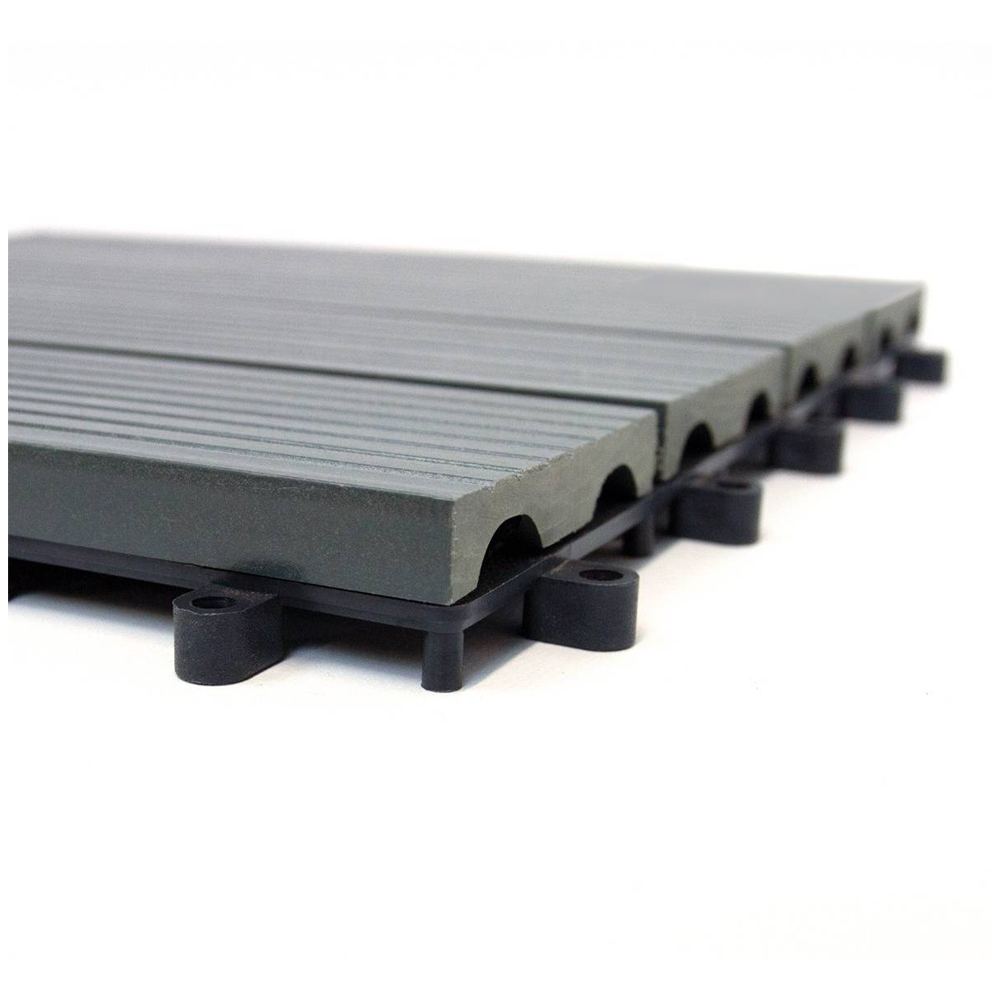 MonsterShop WPC Grey Decking Floor Tile 30 x 30cm 99 Pack Image 3