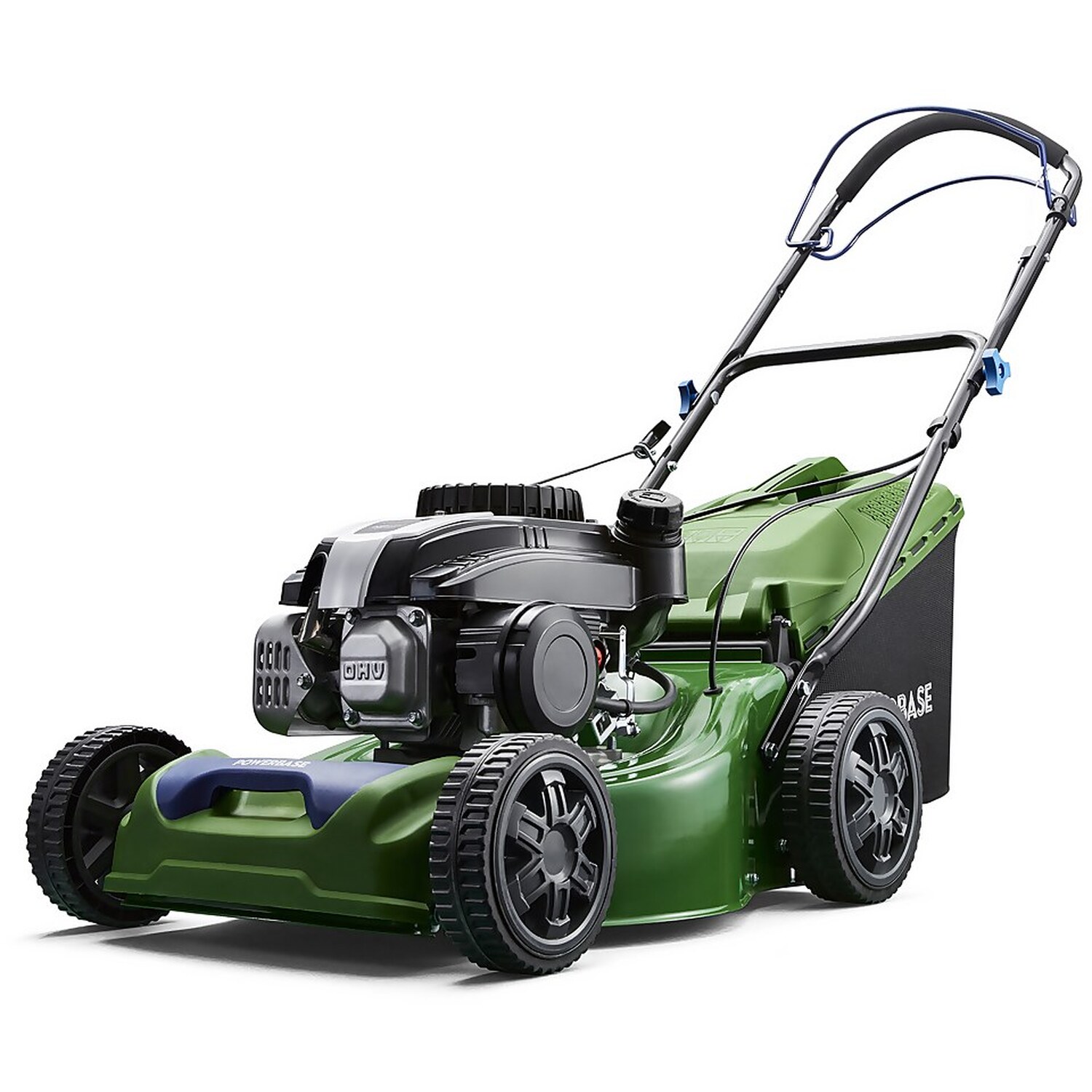 Powerbase 132cc 41cm Petrol Lawn Mower - Green Image 2