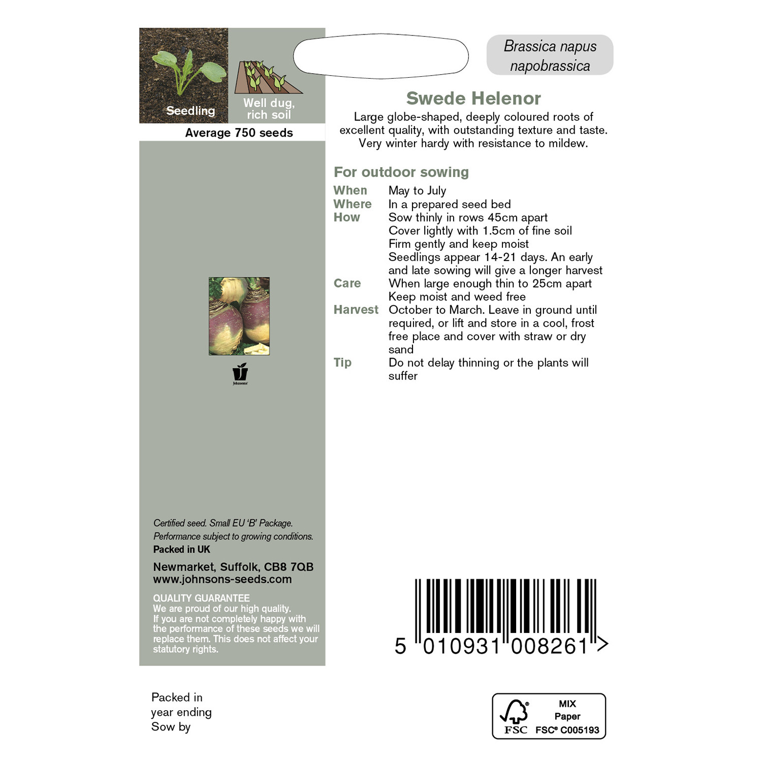 Johnsons Swede Helenor Seeds Image 3