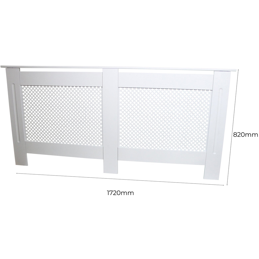 MonsterShop White Trellised Grill MDF Radiator Cover 820 x 1720mm Image 5