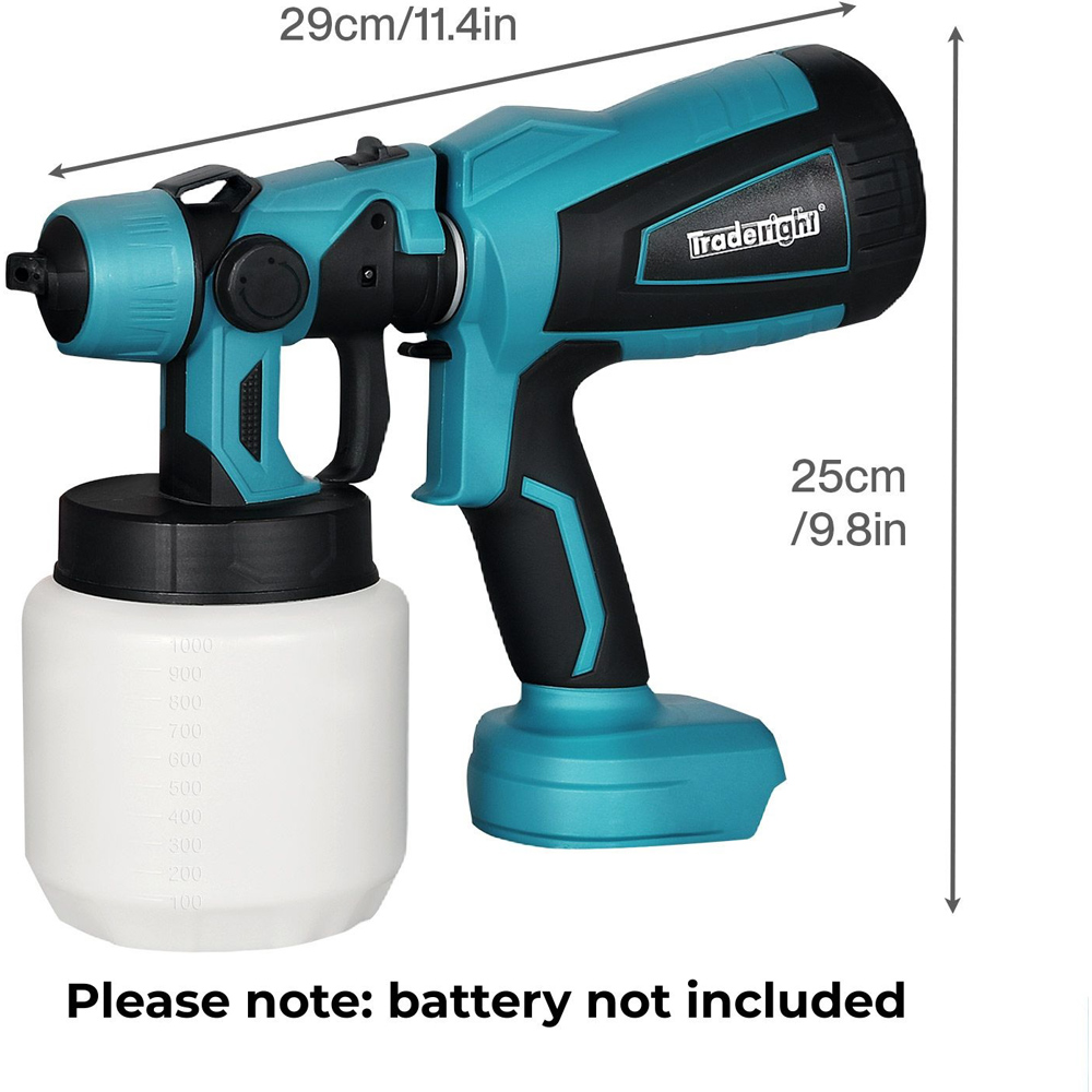 Traderight 1000ml HVLP Cordless Spray Gun 18V Image 9