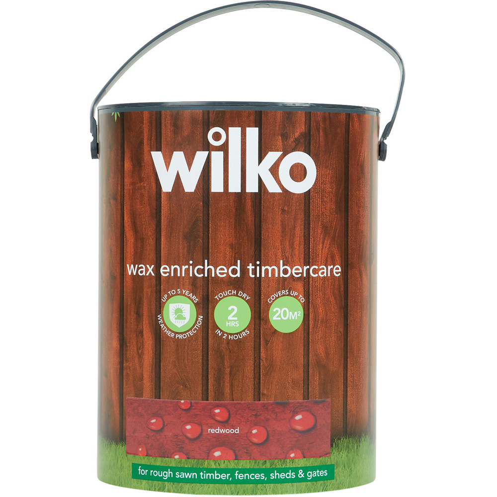 Wilko Wax Enriched Timbercare Redwood Wood Paint 5L Image 2