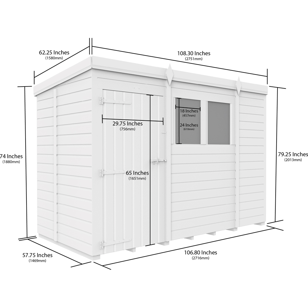 DIY Sheds 9 x 5ft Tongue and Groove Pent Shed Image 8
