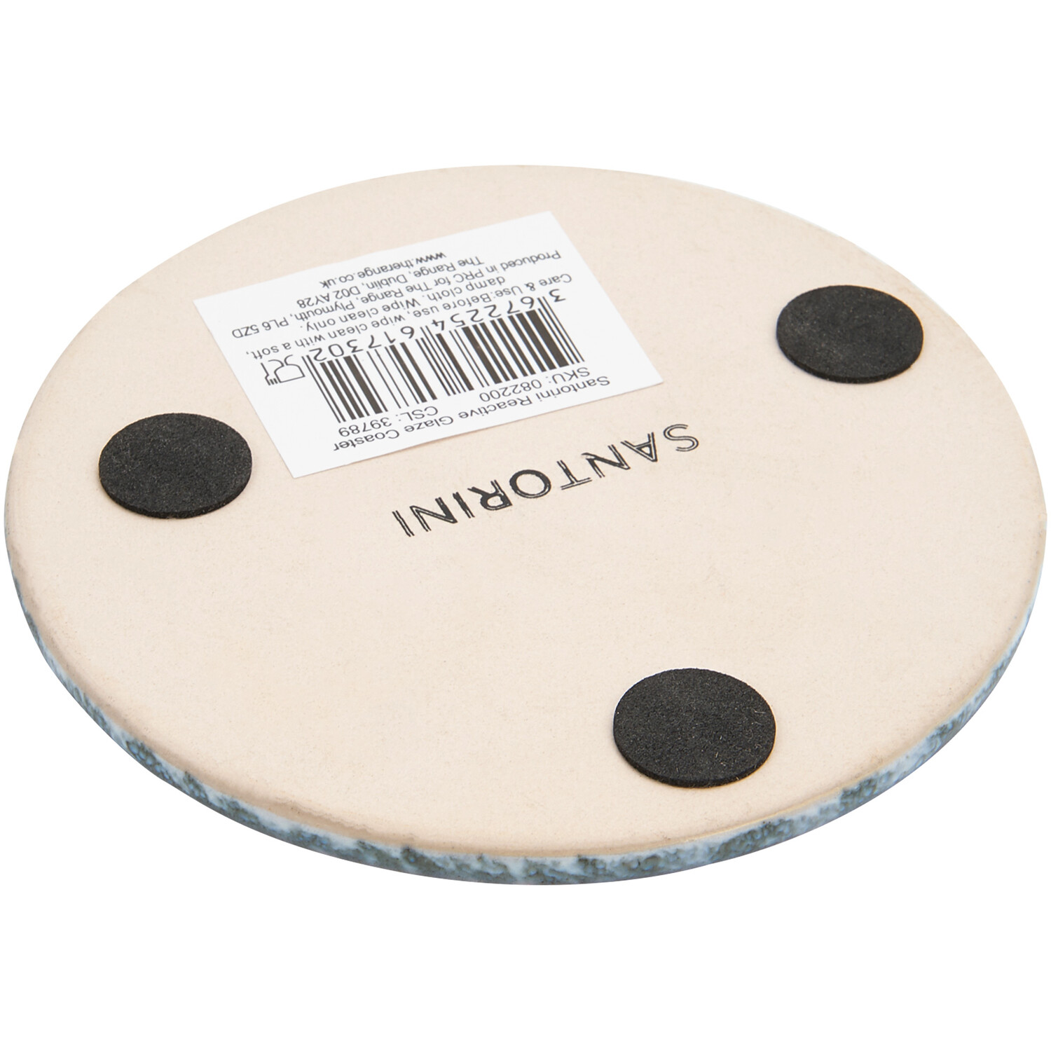 Santorini Reactive Glaze Coaster - Blue Image 4