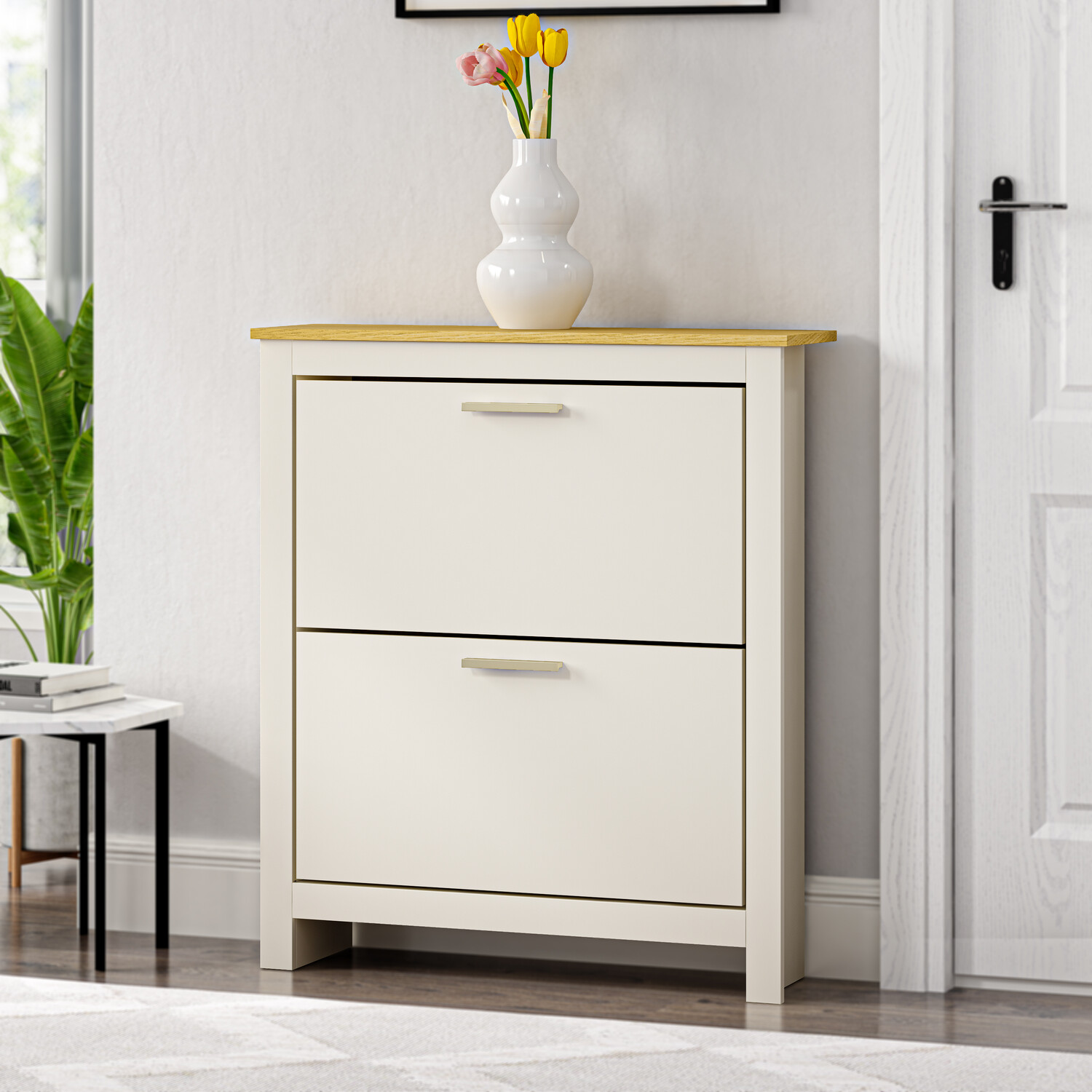 Lexington Shoe Cabinet - Cream / Gold Image 2