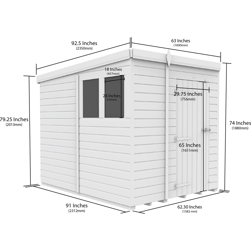 DIY Sheds 8 x 5ft Tongue and Groove Timber Pent Garden Shed Image 9