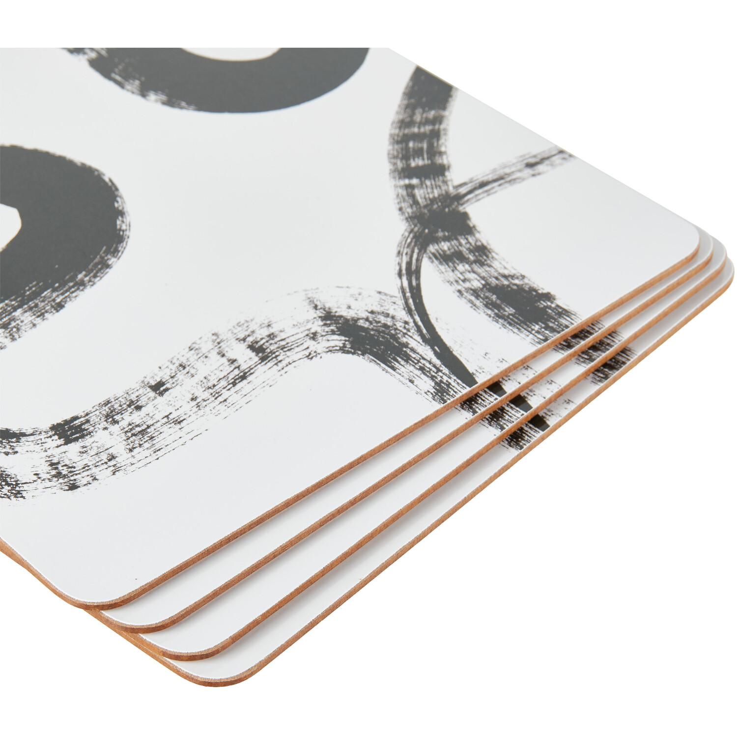 Pack of 8 Inkwell Placemats and Coaster Set - Black & White Image 3