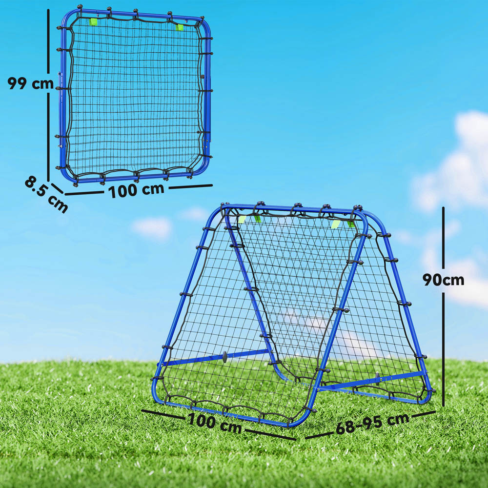 HOMCOM Rebounder Net Football Target Goal with Adjustable Angles, Blue Image 9