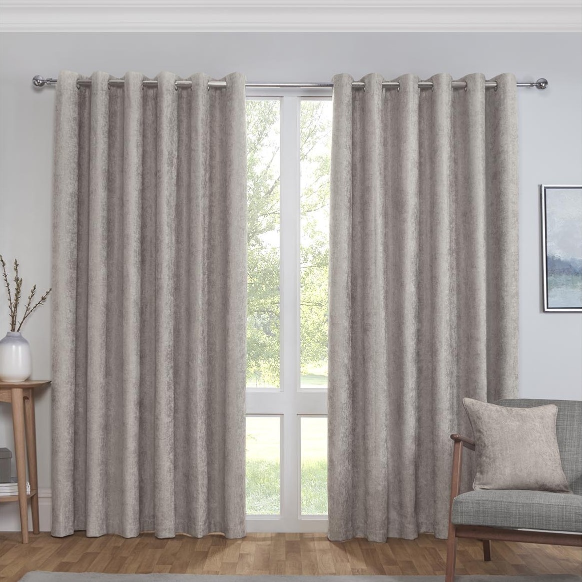 Divante Alden Thermal Curtains - Dove Grey / 137cm / 168cm Image 2