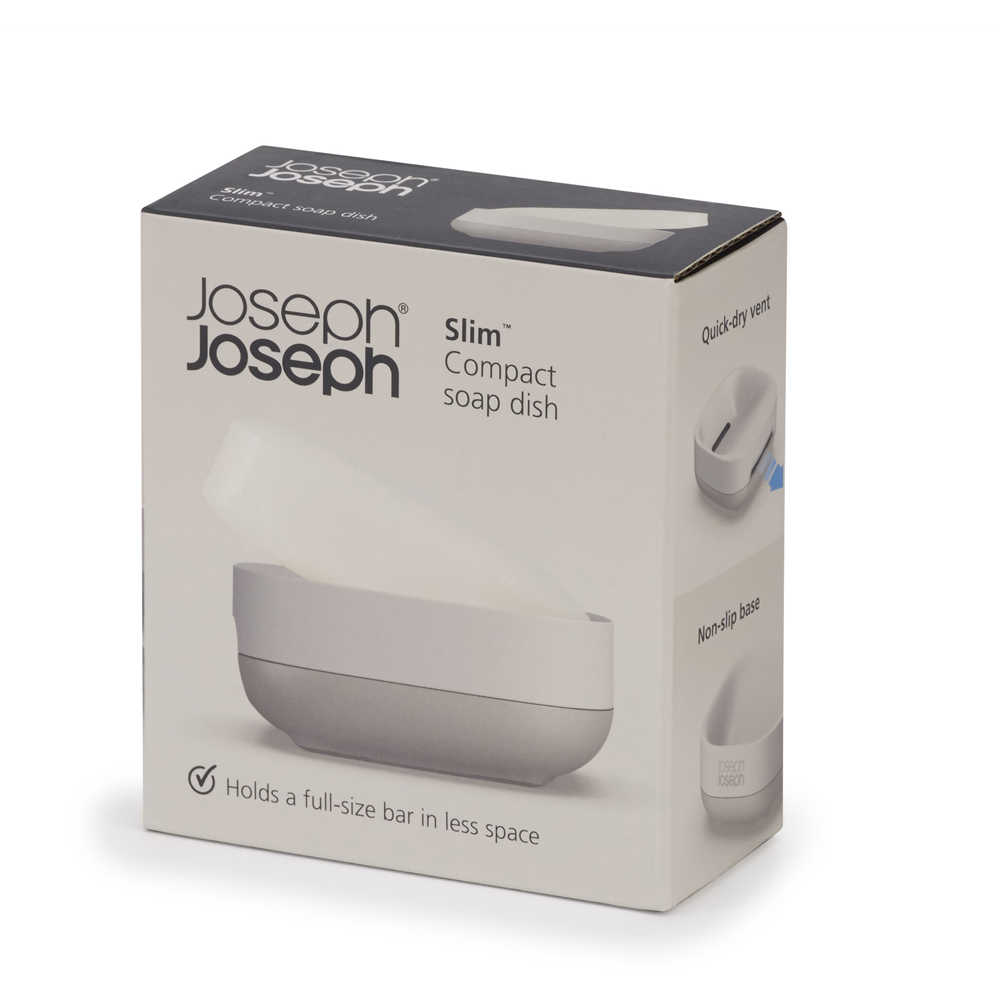 Joseph Joseph Slim Matt Ecru Compact Soap Dish Image 4