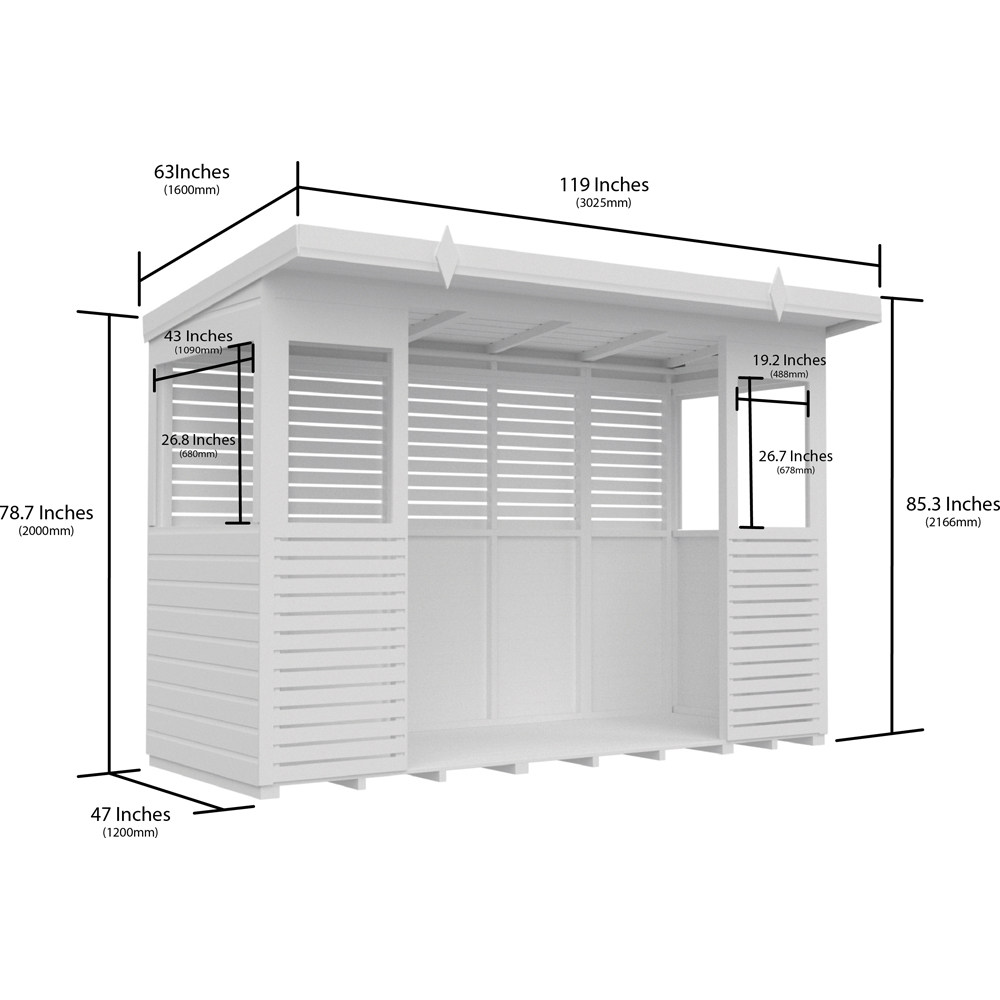 DIY Sheds 10 x 4ft Pressure Treated Tongue and Groove Timber Outdoor Kitchen Shelter Image 9