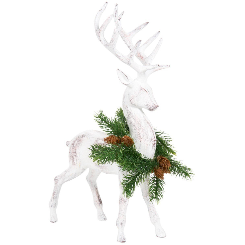 Rustic Stag with WreathWhite Image 2