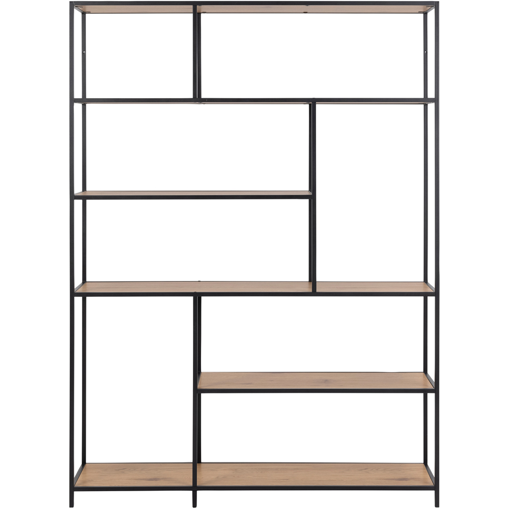 Furniture To Go Seaford Black and Oak 5 Shelf Bookcase Image 2