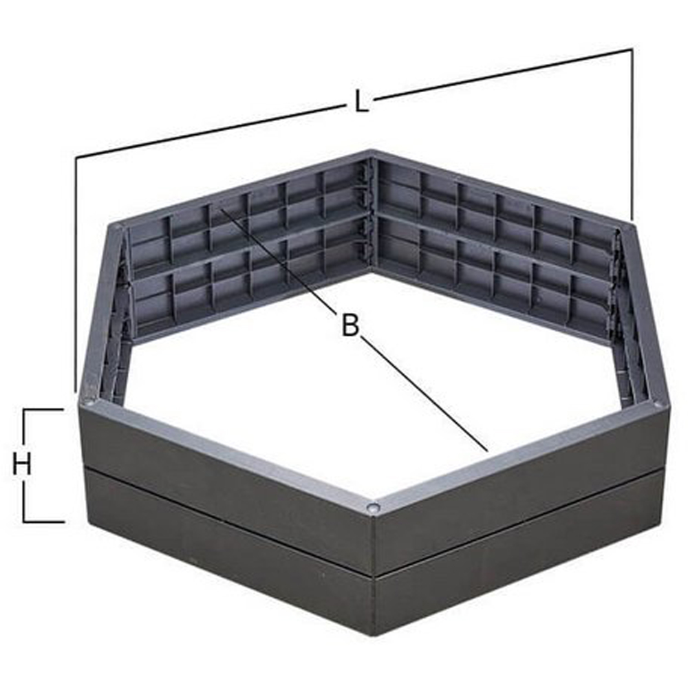 Garantia Ergo 6 Panel 3D Stone Look Raised Garden Bed System XL 145 x 125 x 25cm Image 3