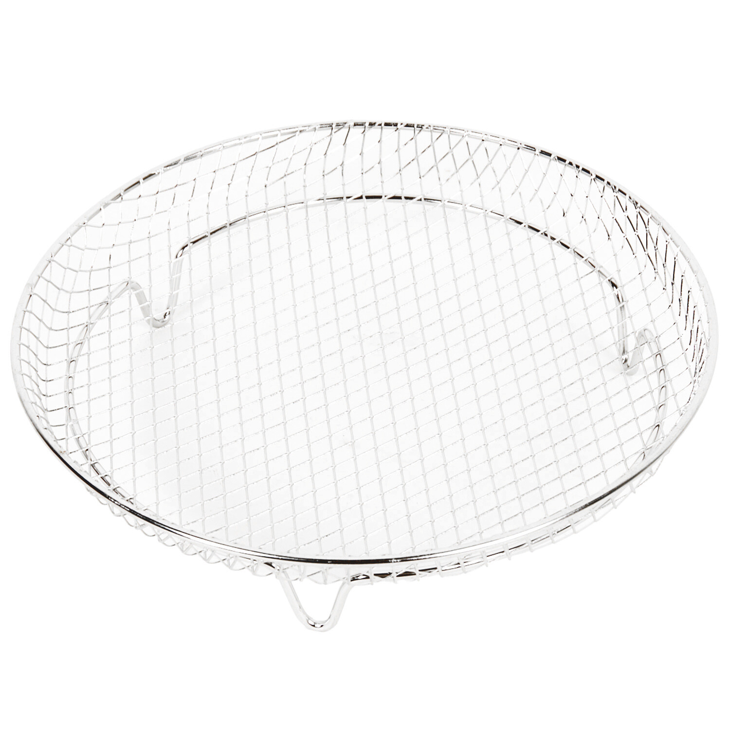 Pack of 3 Stackable Round Wire Air Fryer Racks - Silver Image 5