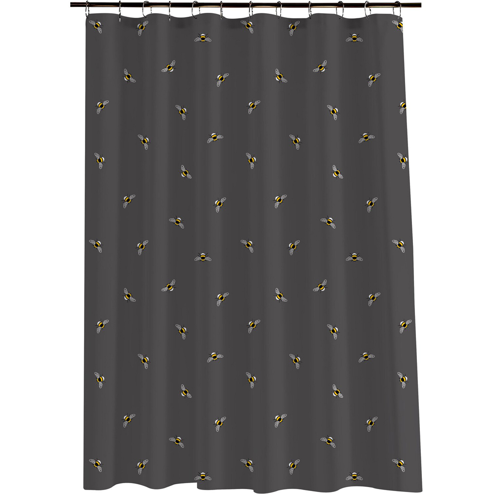 Honey Bees Shower Curtain - Grey Image 2