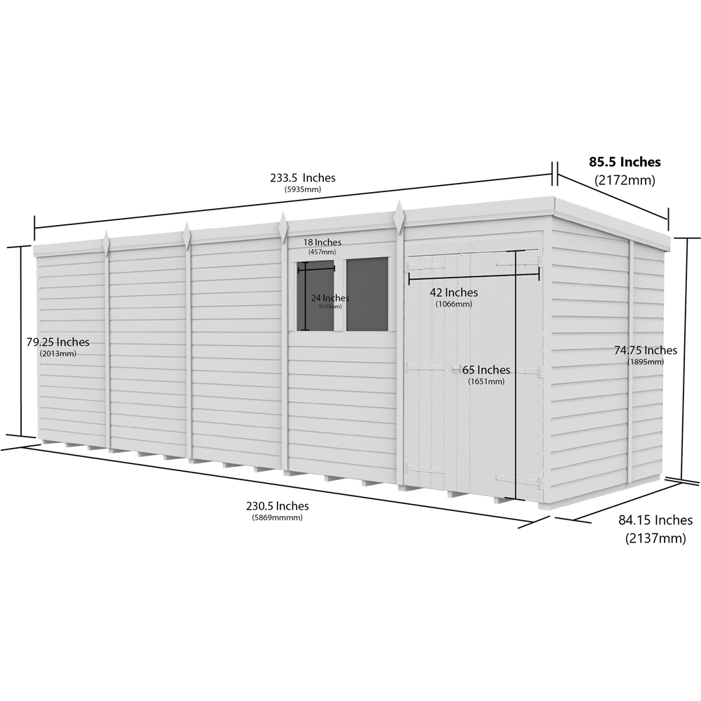 DIY Sheds 20 x 7ft Tongue and Groove Timber Pent Garden Shed Image 9