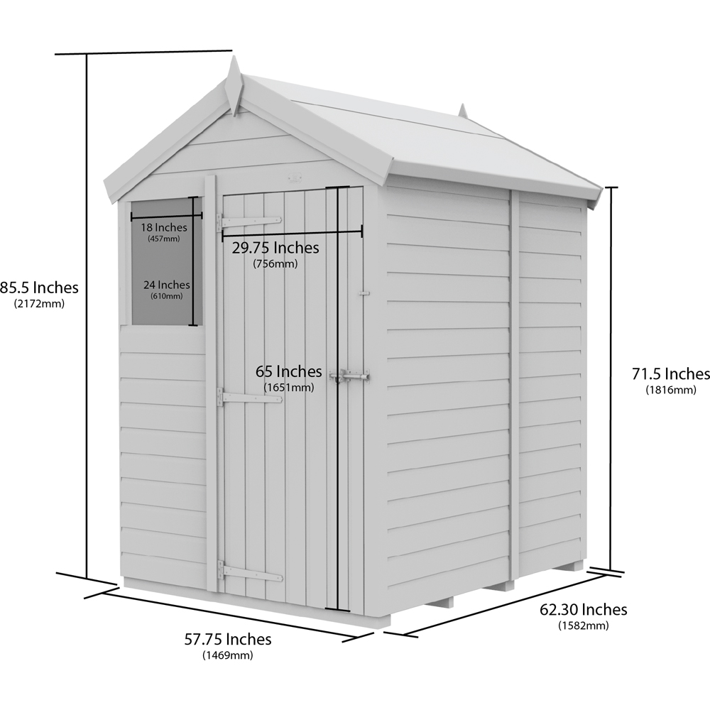 DIY Sheds 5 x 5ft Tongue and Groove Timber Apex Garden Shed Image 9