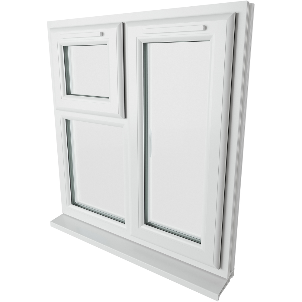 Crystal RH Side Hung and Top Opener White Clear Glass uPVC Triple Glazed Window 965 x 905mm Image 9