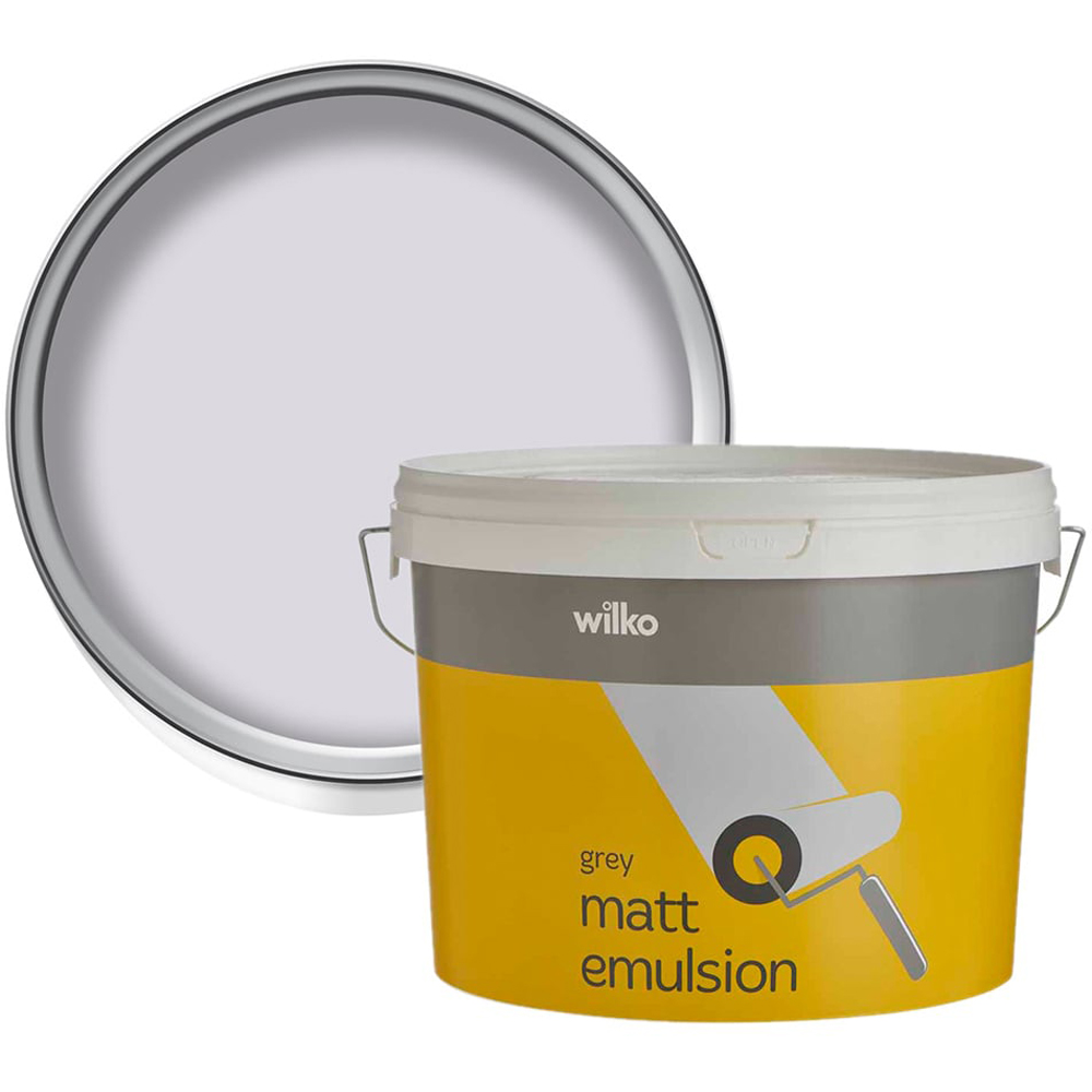 Wilko Walls & Ceiling Grey Matt Emulsion Paint 10L Image 1