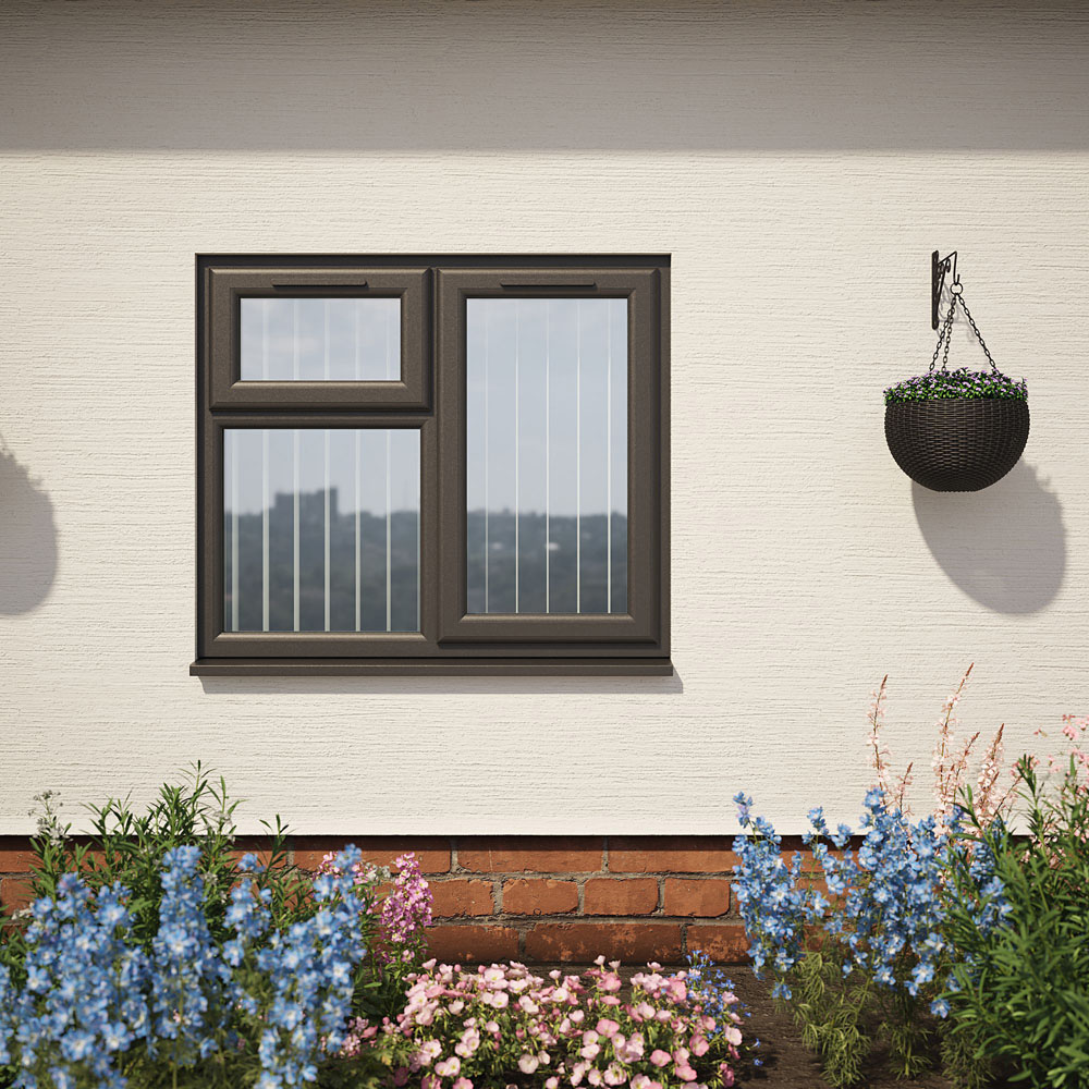 Crystal Black and White RH Side Hung and Top Opener Clear Triple Glazed Window 1190 x 1040mm Image 5