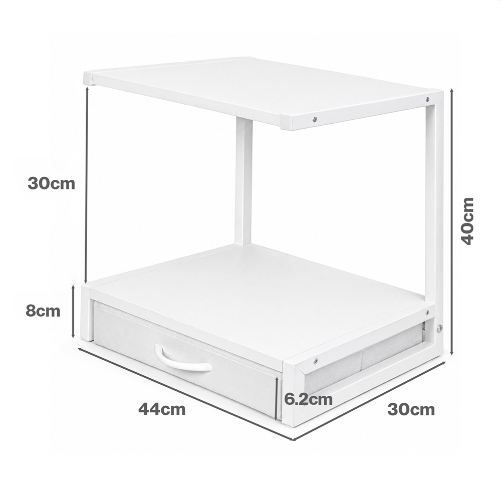 Levede White 2-Tier Single Drawer Printer Stand Image 9