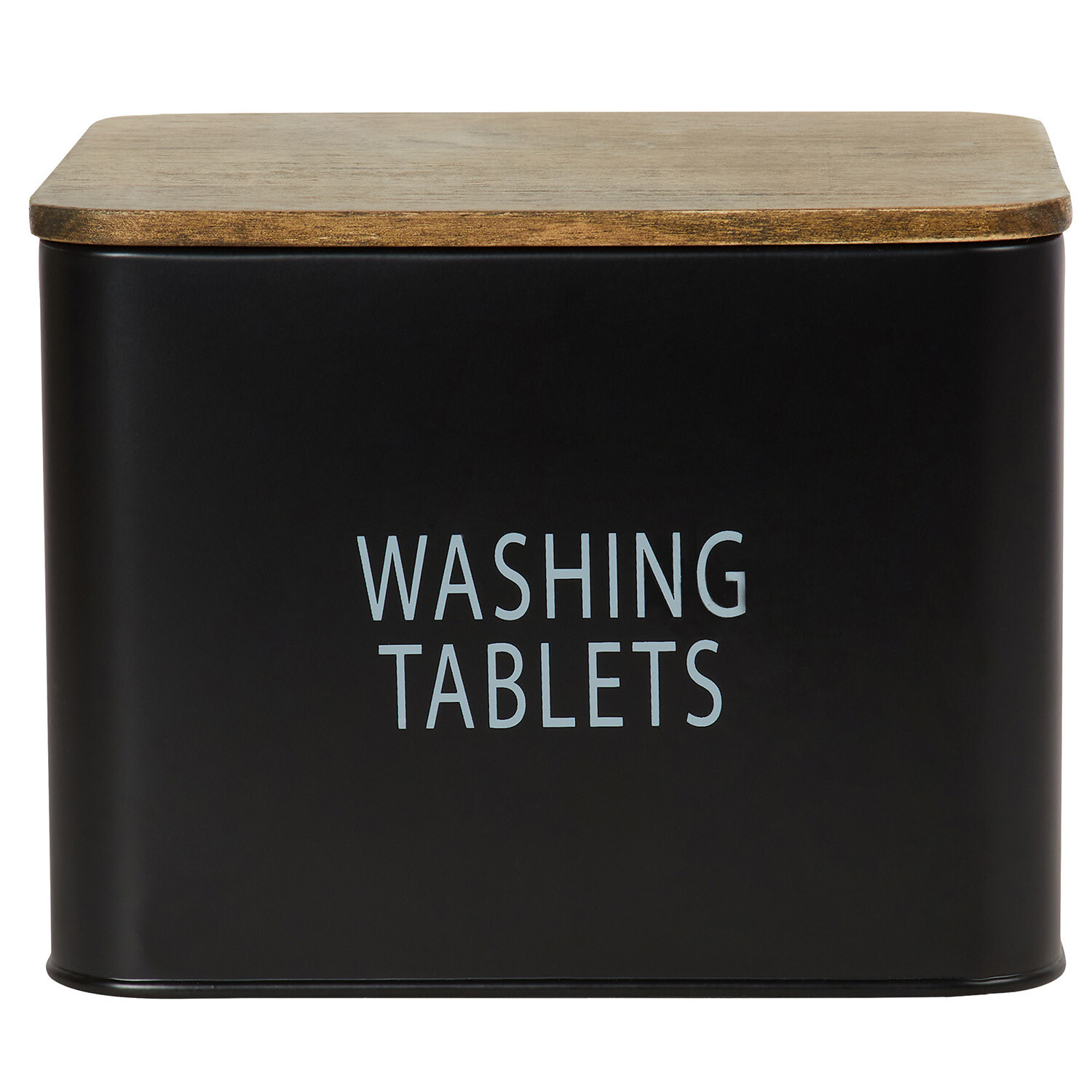 Malmo Washing Tablet Box with Dark Wood Lid - Black Image 4