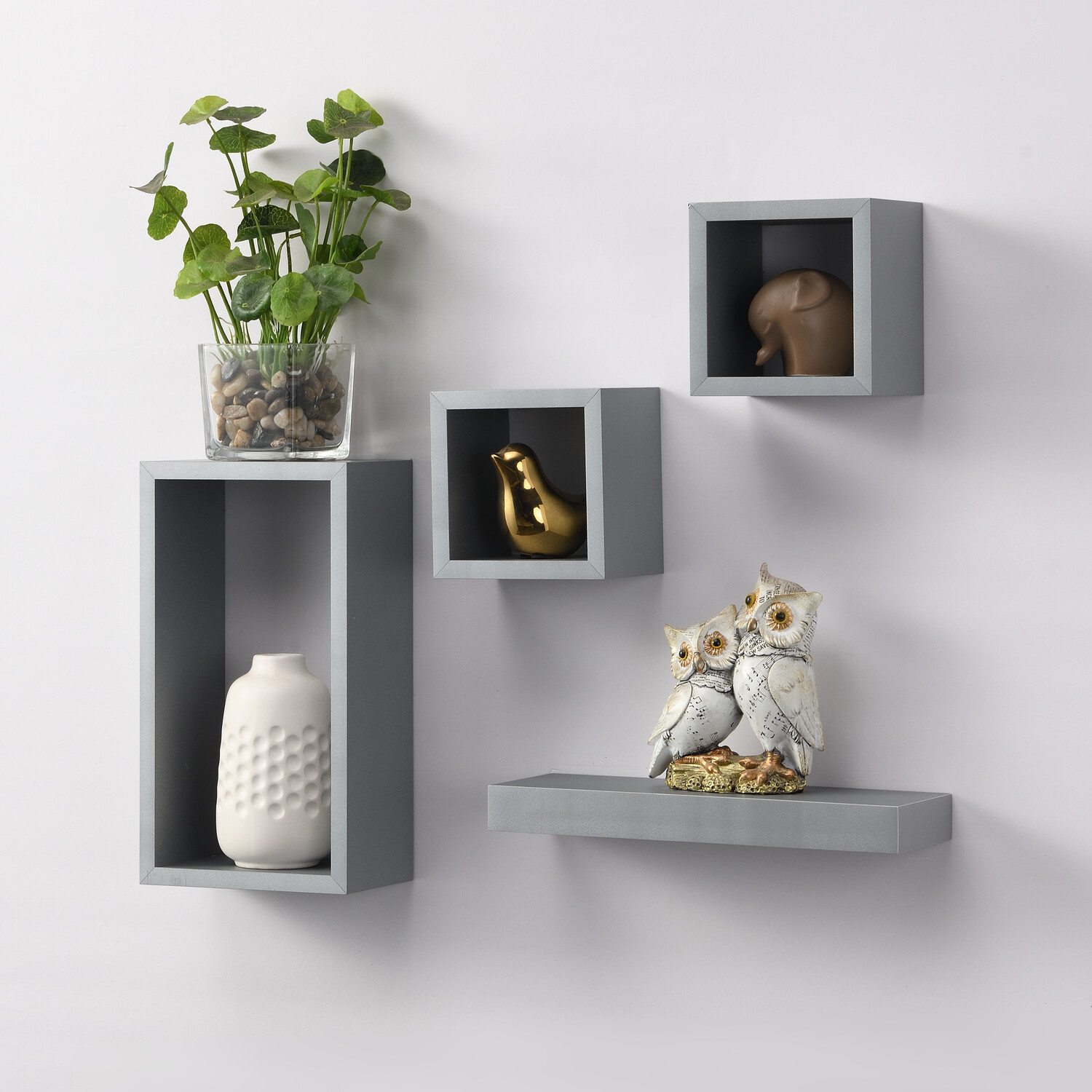Set of 4 Latitude Floating Shelves - Grey Image 4