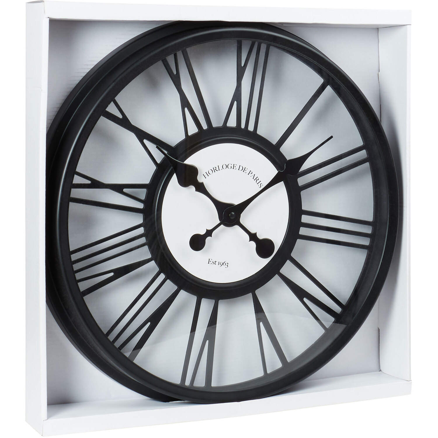 Black 3D Round Wall Clock 45cm Image 2
