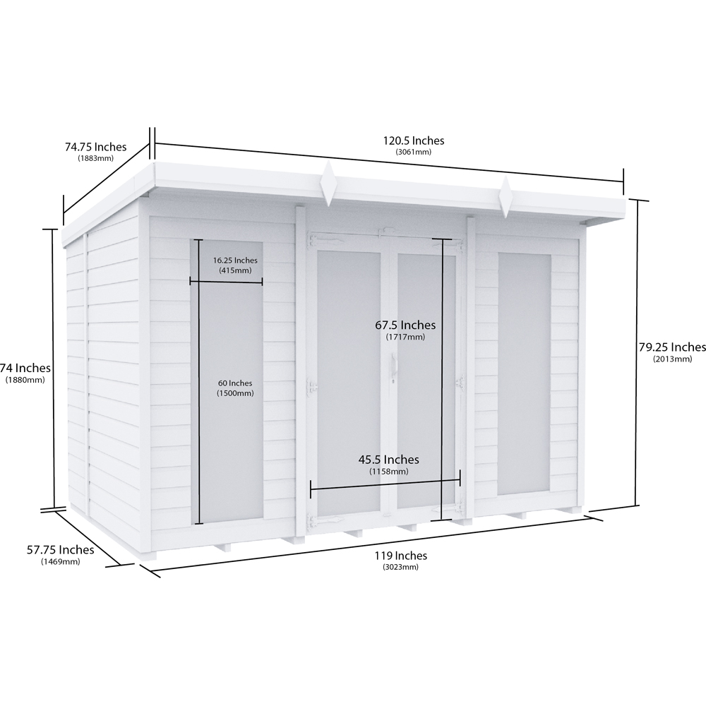 DIY Sheds 10 x 5ft Tongue and Groove Timber Pent Summerhouse Image 7
