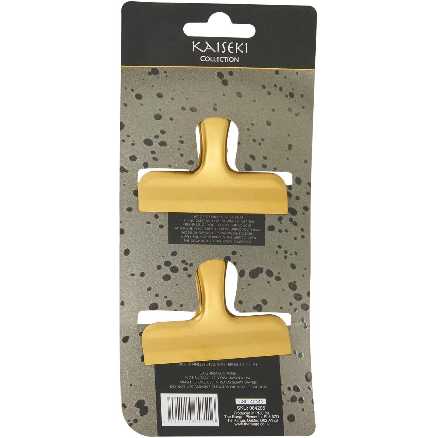 Pack of 2 Kaiseki Coffee Bag Clips - Gold Image 3
