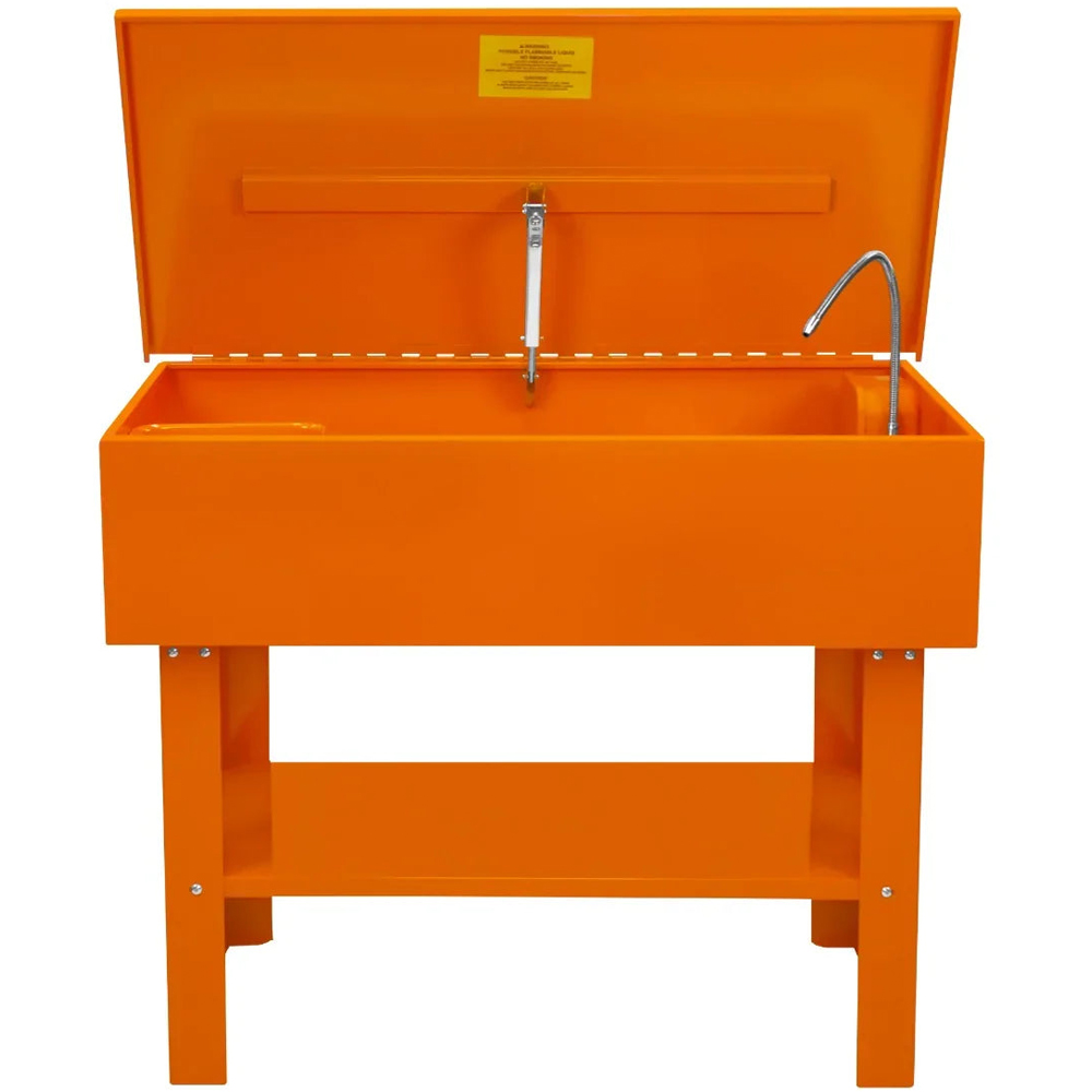 MonsterShop 40 Gallon Orange Parts Washer with Removable Shelf Image 3