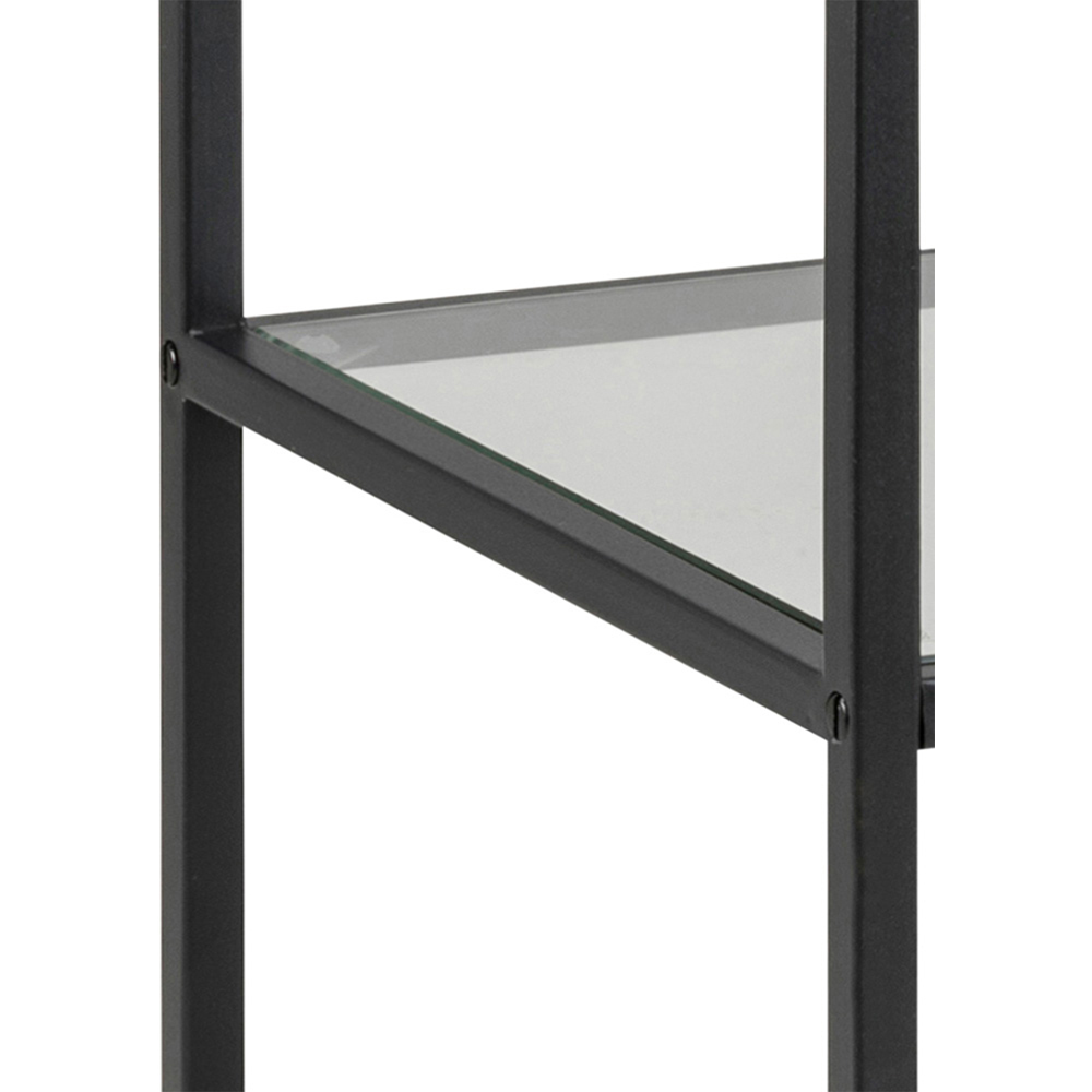Furniture To Go Seaford Black 2 Glass Shelf Narrow Bookcase Image 5
