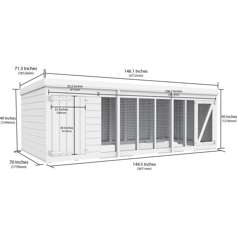 DIY Sheds 10 x 6ft Pressure Treated Tongue and Groove Timber Dog Kennel and Run Image 8