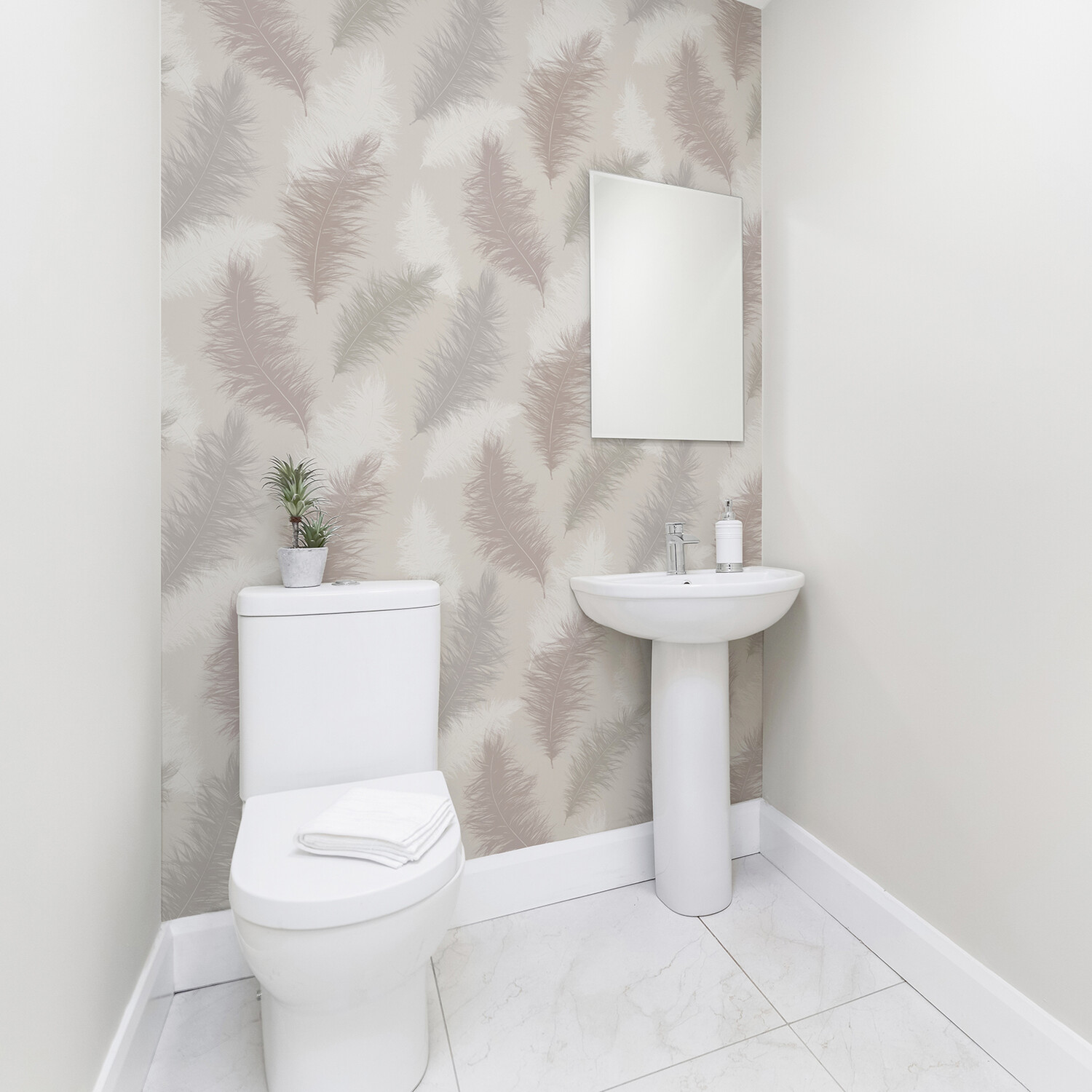 Sussaro Feather Wallpaper - Blush Image 4