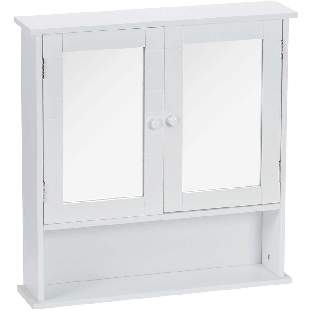Kingston White 2 Door Mirror Bathroom Cabinet Image 2