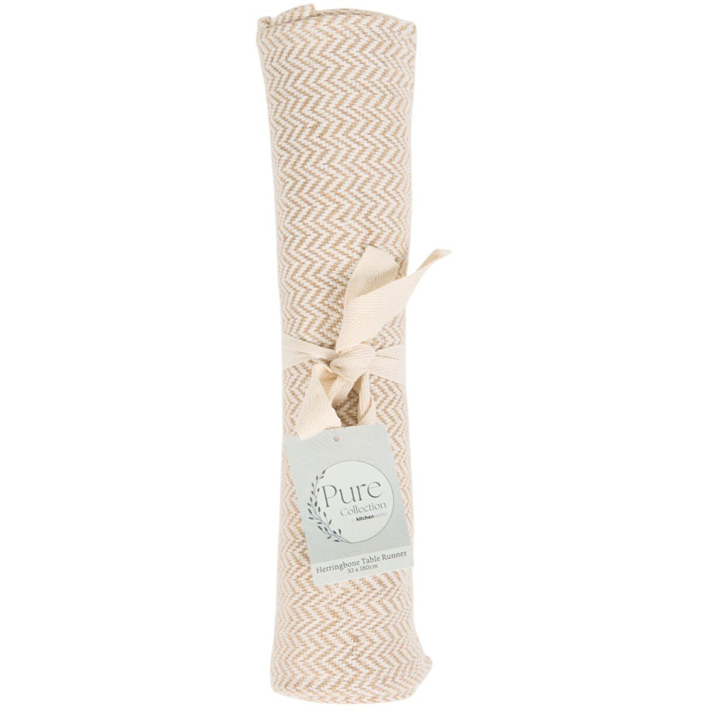 Herringbone Table Runner Natural Image 2