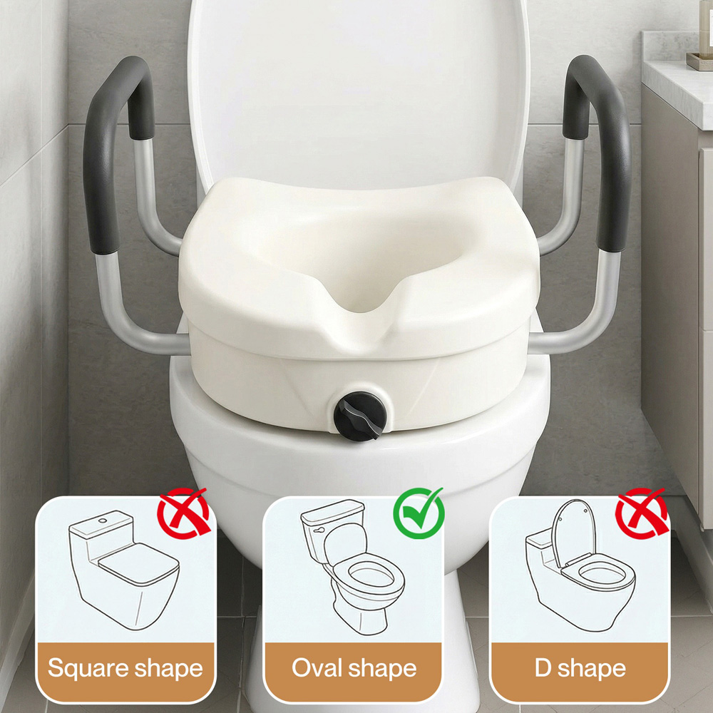 Levede Raised Toilet Seat with Armrest 4.7 inch Image 7