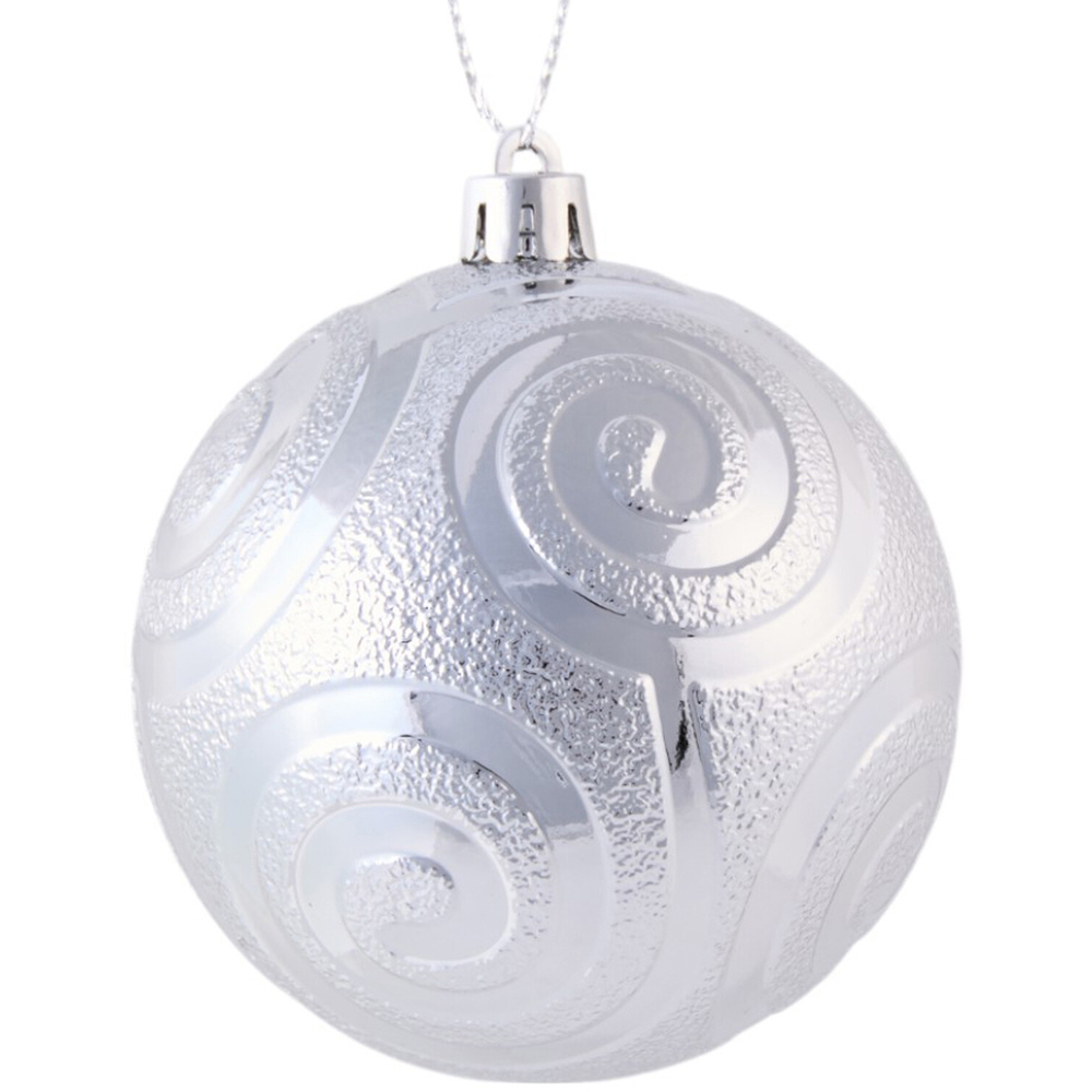 Pack of 20 Silver Baubles - Silver Image 3